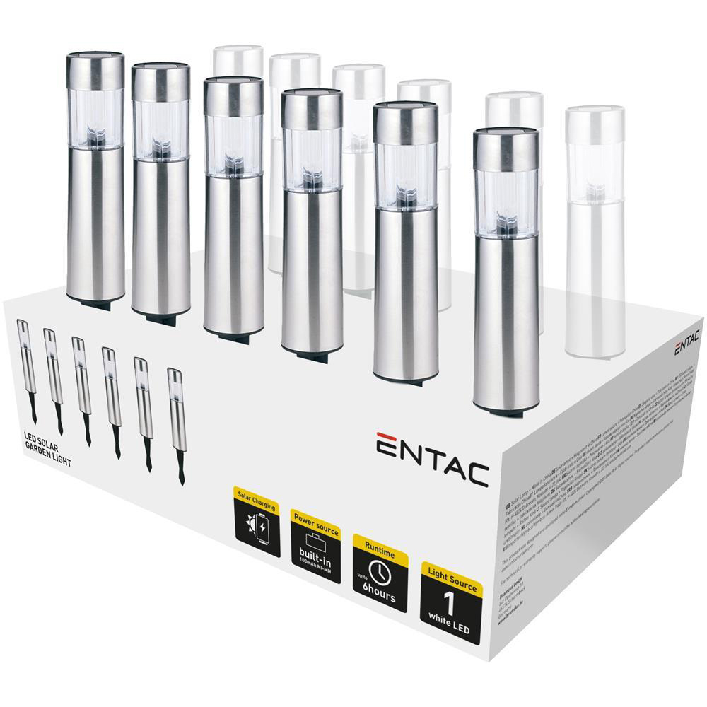 Lampa solara ENTAC EGSL-SS1LT30-PDQ, LED, otel inoxidabil, argintiu