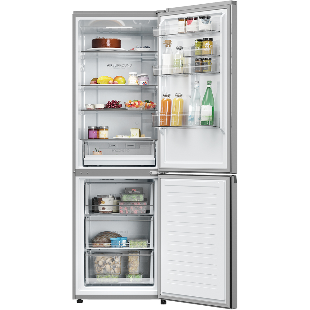 Combina frigorifica HAIER EHD3PWDNPK186, No Frost, 352 l, H 185 cm, Clasa D, Wi-Fi, inox