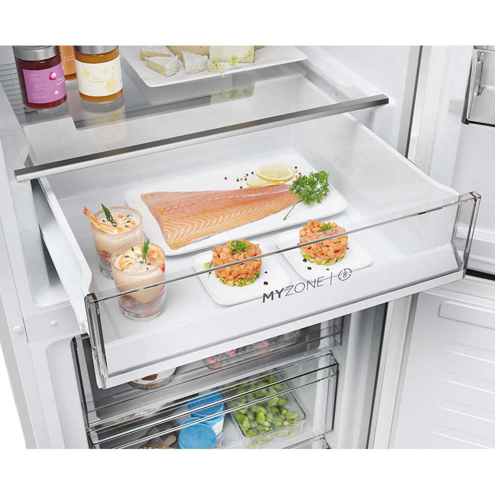 Combina frigorifica HAIER EHD3PWDNPW186, No Frost, 352 l, H 185 cm, Clasa D, Wi-Fi, alb