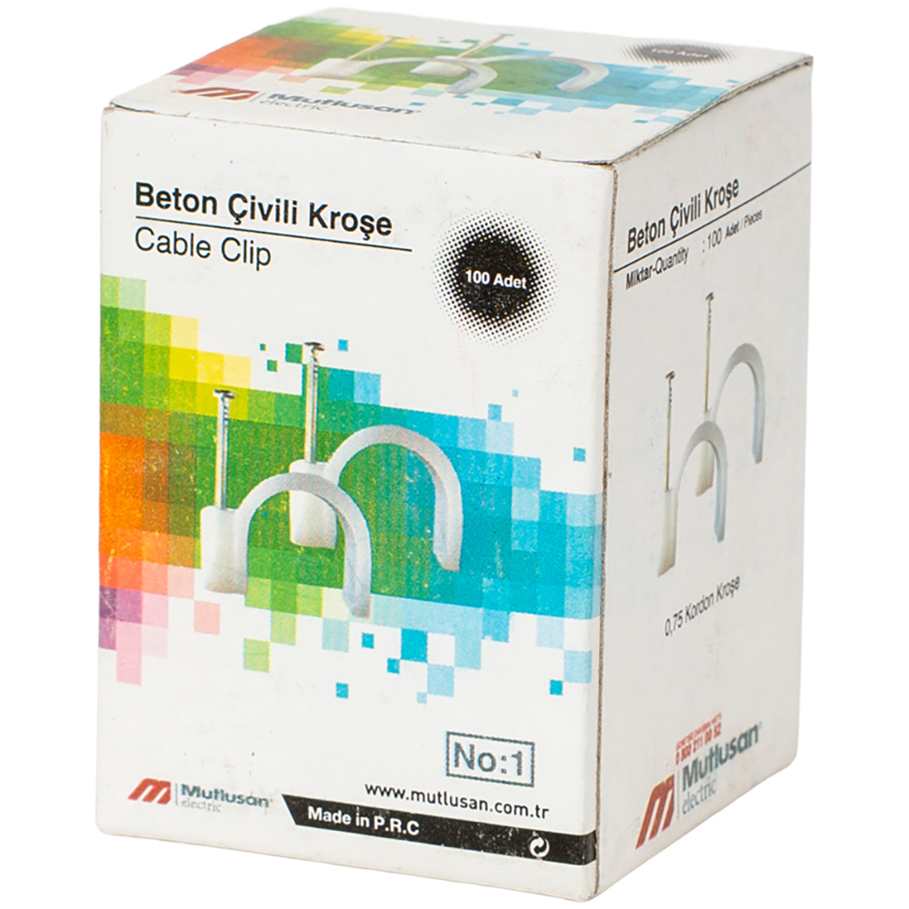Brida cablu electric MUTLUSAN, Nr1, ABS, alb, 100buc