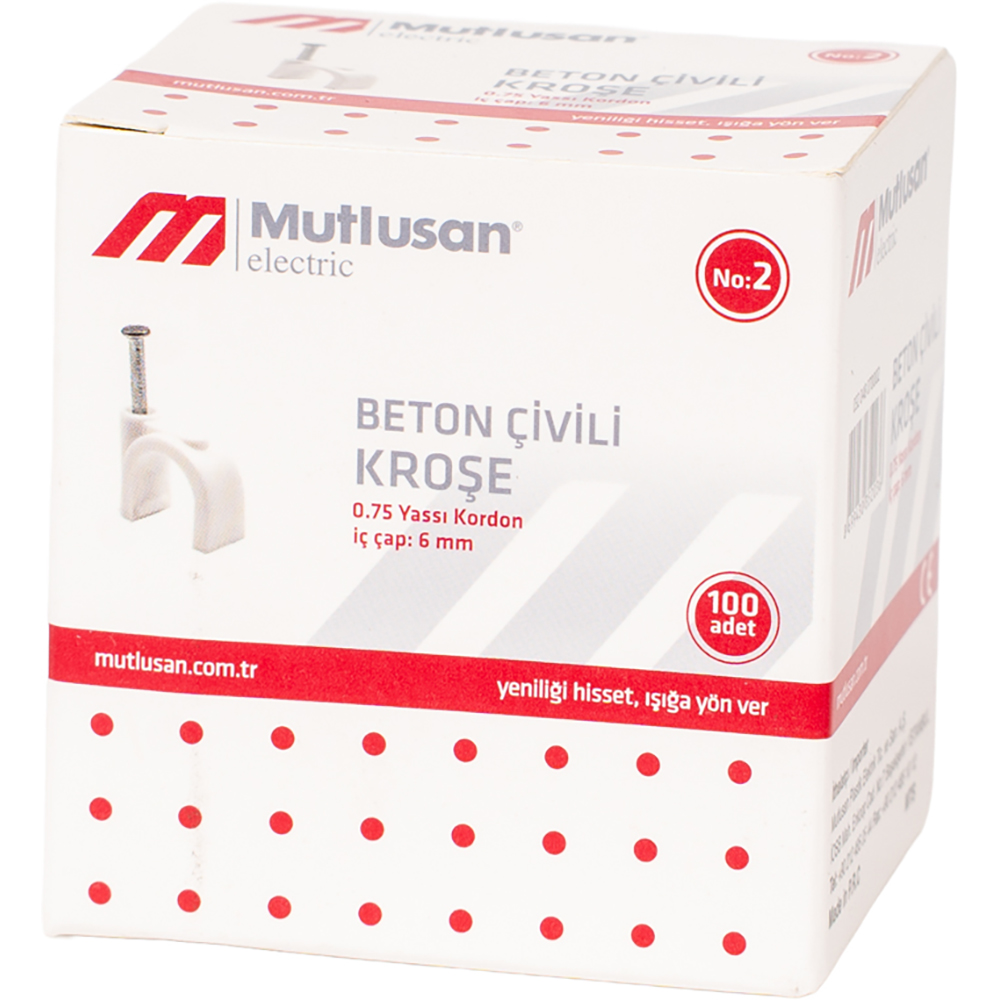 Brida cablu electric MUTLUSAN, Nr2, ABS, alb, 100buc