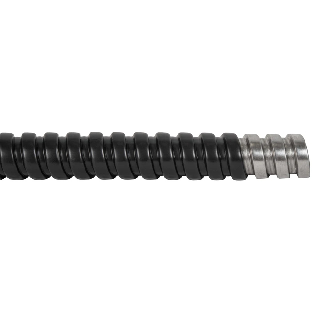 Tub flexibil metalic NOVELITE, PVC, 26mm, 25m, negru