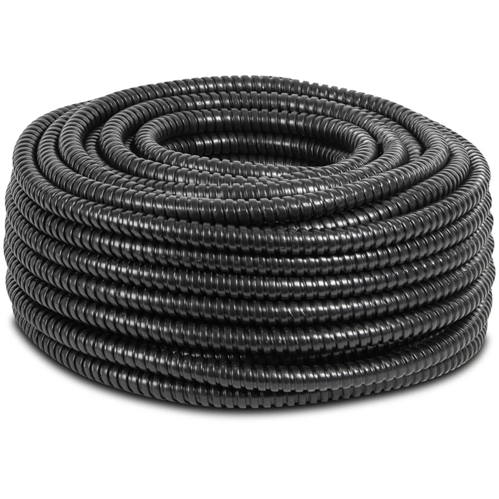 Tub flexibil metalic NOVELITE, PVC, 26mm, 25m, negru