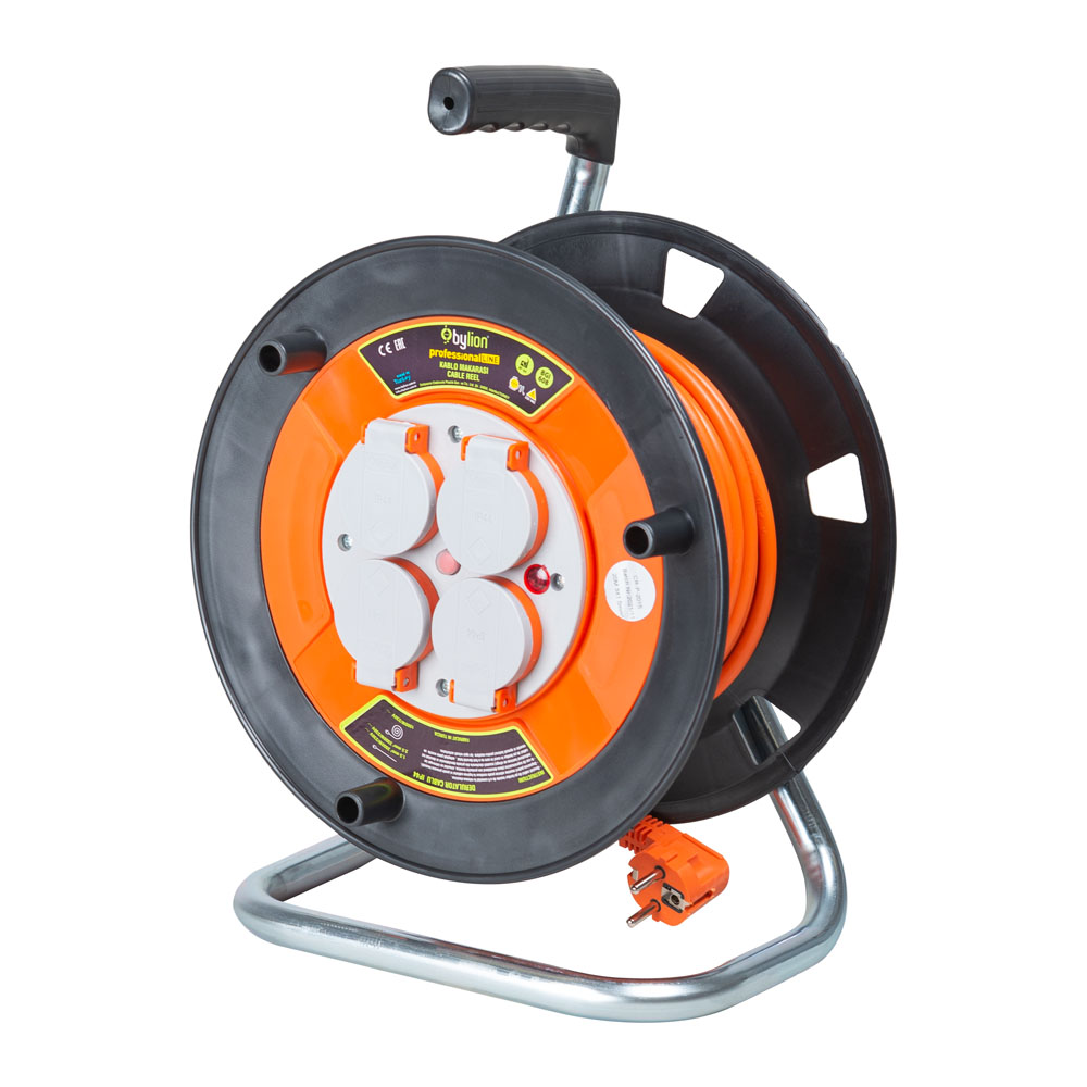 Derulatoare 4 prize cu impamantare si capac de protectie, 40 m,  IP44