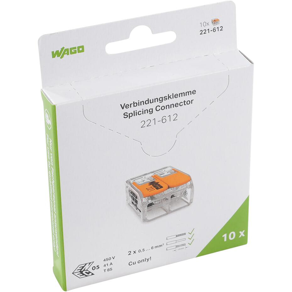 Conector WAGO 221-612, FY / MYF, 2 fire, max 6 mm2, 10 cleme