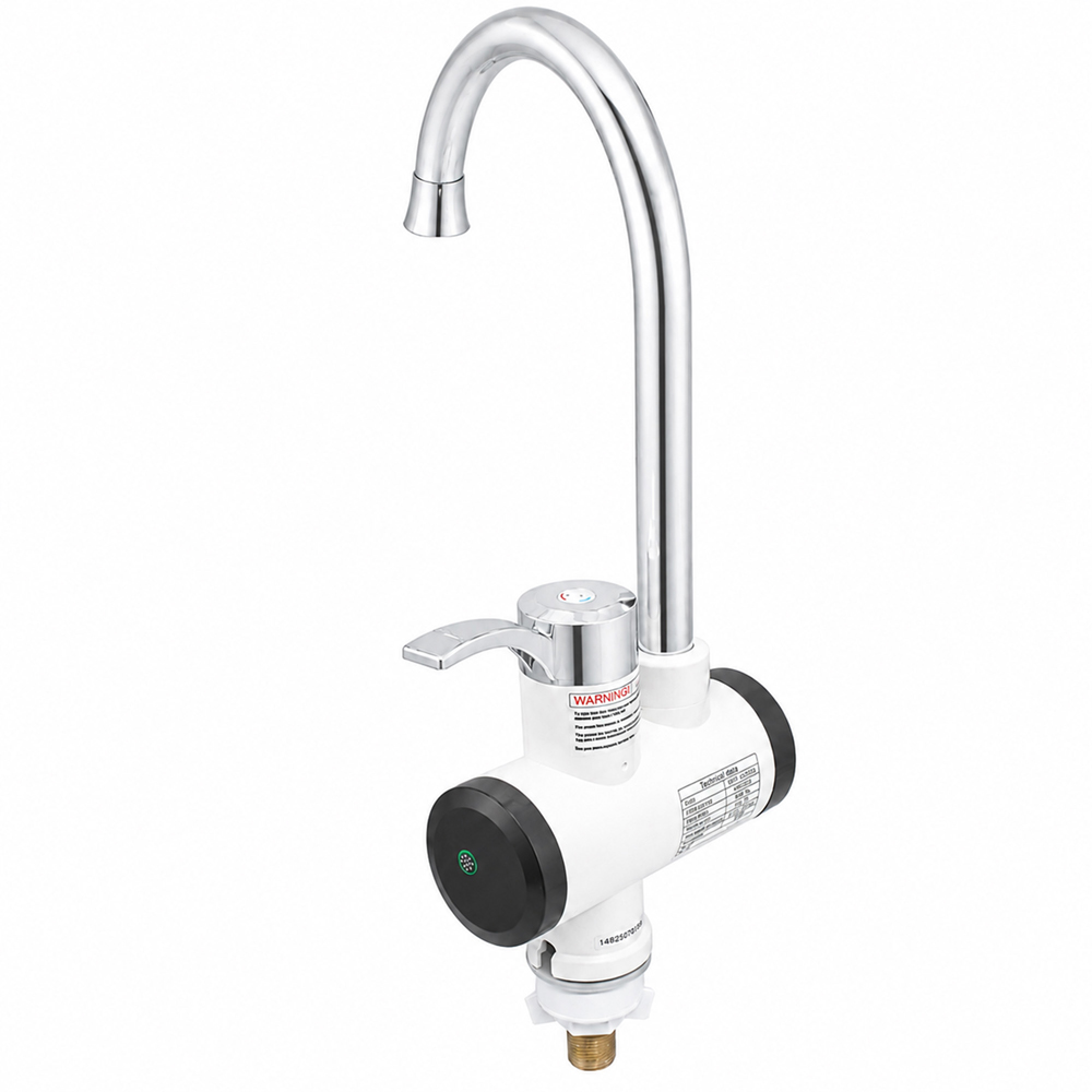 Robinet electric insstant apa calda EverLine, 3000W, afisaj Led, argintiu-alb