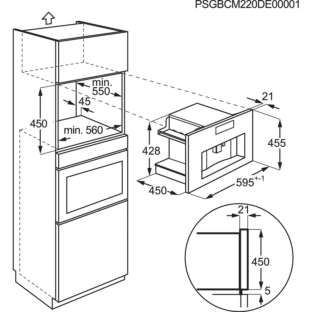 Espressor automat incorporabil ELECTROLUX KBC85Z, 2.5l, 1350W, negru