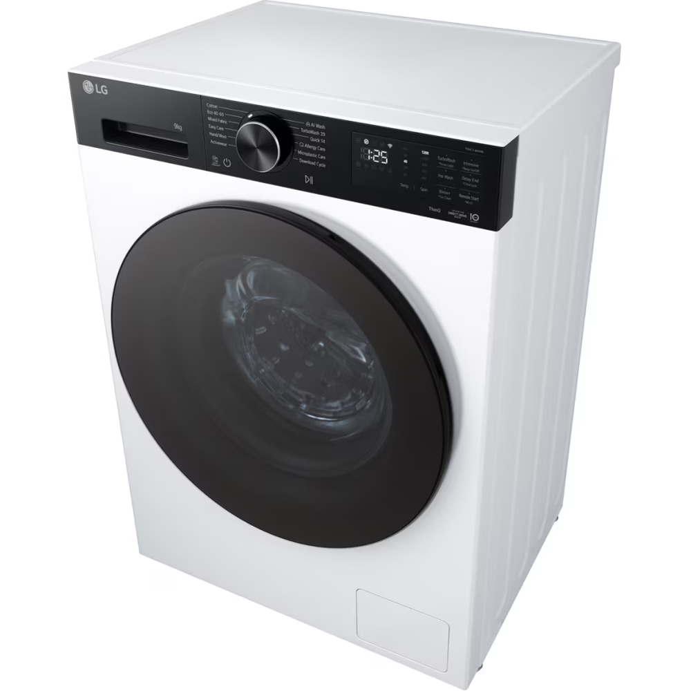 Masina de spalat rufe frontala LG F2X50S9TKB, AI Direct Drive, 9 kg, 1200rpm, Clasa A, alb