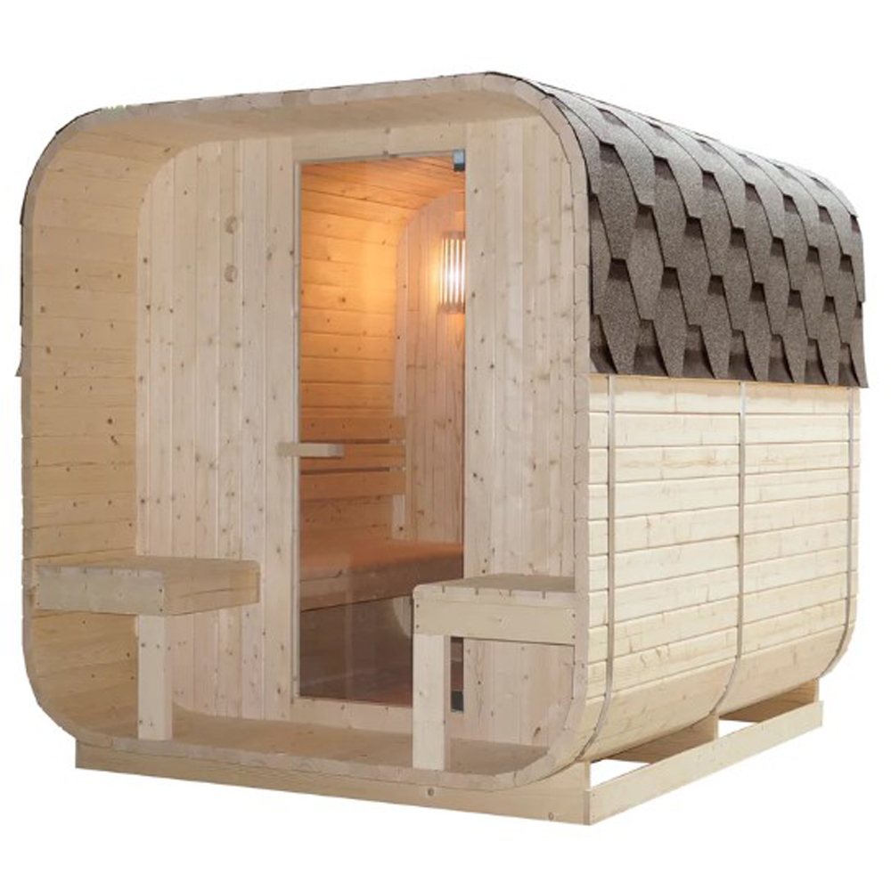 Sauna finlandeza SANOTECHNIK Goteborg, 189 x 220 x 194 cm, 4 persoane, natur