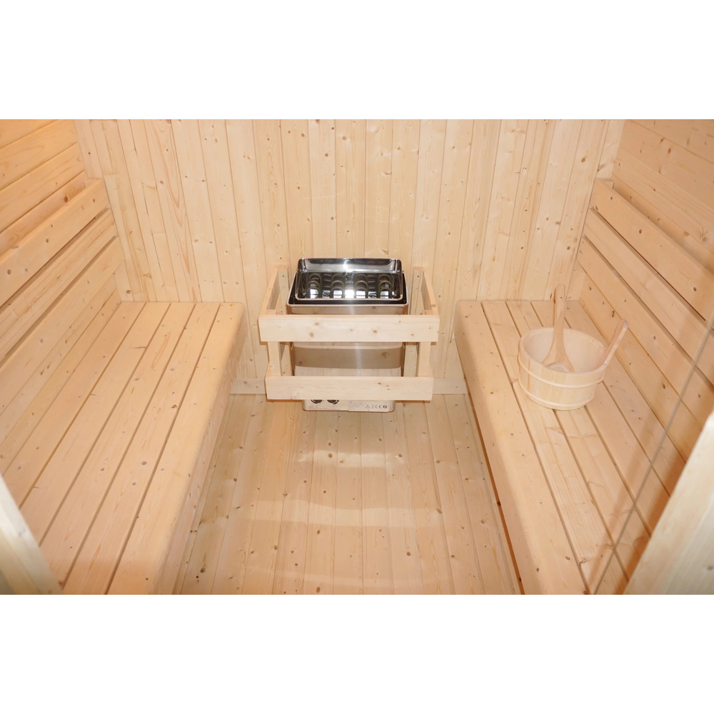 Sauna finlandeza SANOTECHNIK Goteborg, 189 x 220 x 194 cm, 4 persoane, natur