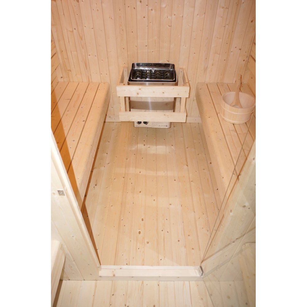 Sauna finlandeza SANOTECHNIK Goteborg, 189 x 220 x 194 cm, 4 persoane, natur