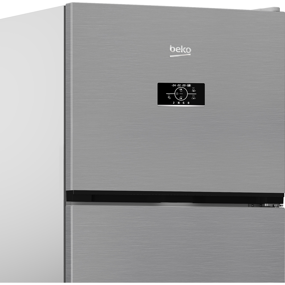 Frigider cu doua usi BEKO B3RDNE504HXB, No Frost, 477 l, H 186.5 cm, Clasa E, argintiu