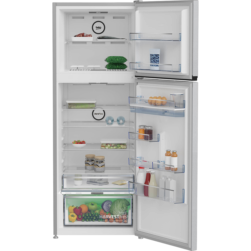 Frigider cu doua usi BEKO B5RDNE504LDM, No Frost, 477 l, H 186 cm, Clasa E, Dozator apa, gri