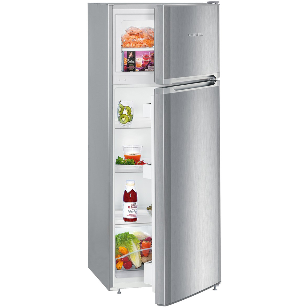 Frigider cu doua usi LIEBHERR CTPele231-26, SmartFrost, 234 l, H 140 cm, Clasa E, argintiu