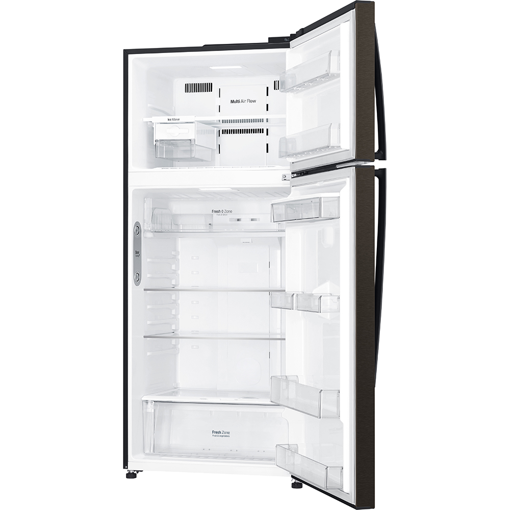 Frigider cu doua usi LG GTF744BLPED, No Frost, 509 l, H 180 cm, Clasa E, Dozator apa, negru