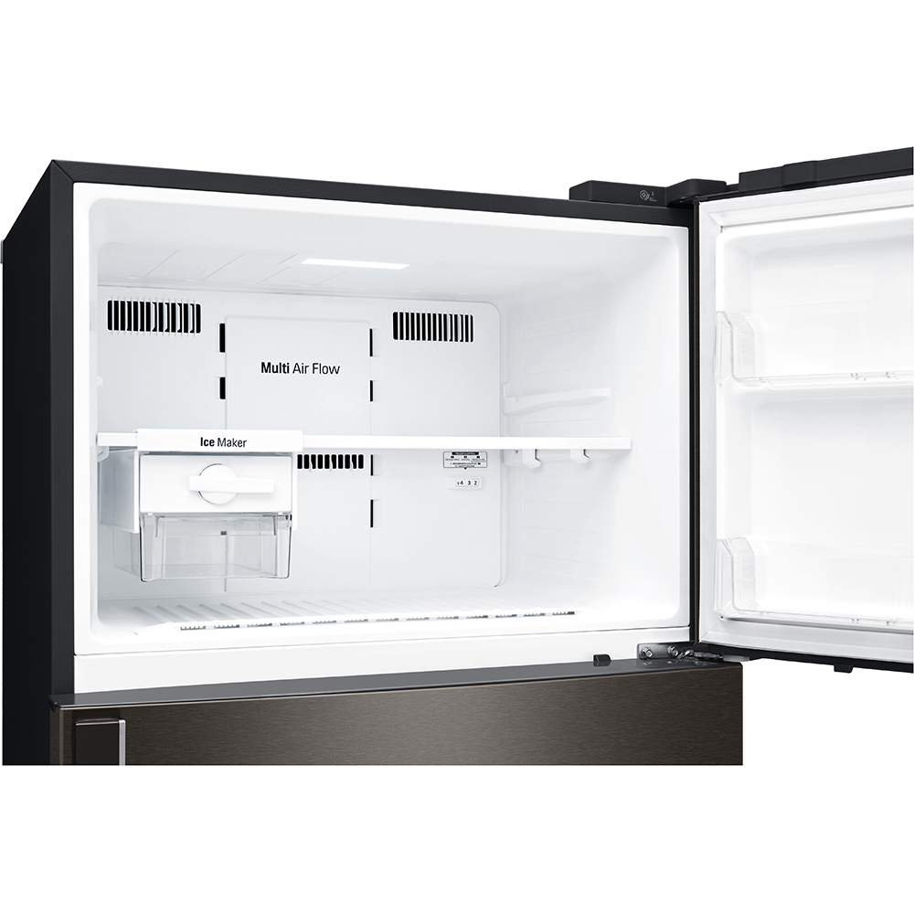 Frigider cu doua usi LG GTF744BLPED, No Frost, 509 l, H 180 cm, Clasa E, Dozator apa, negru