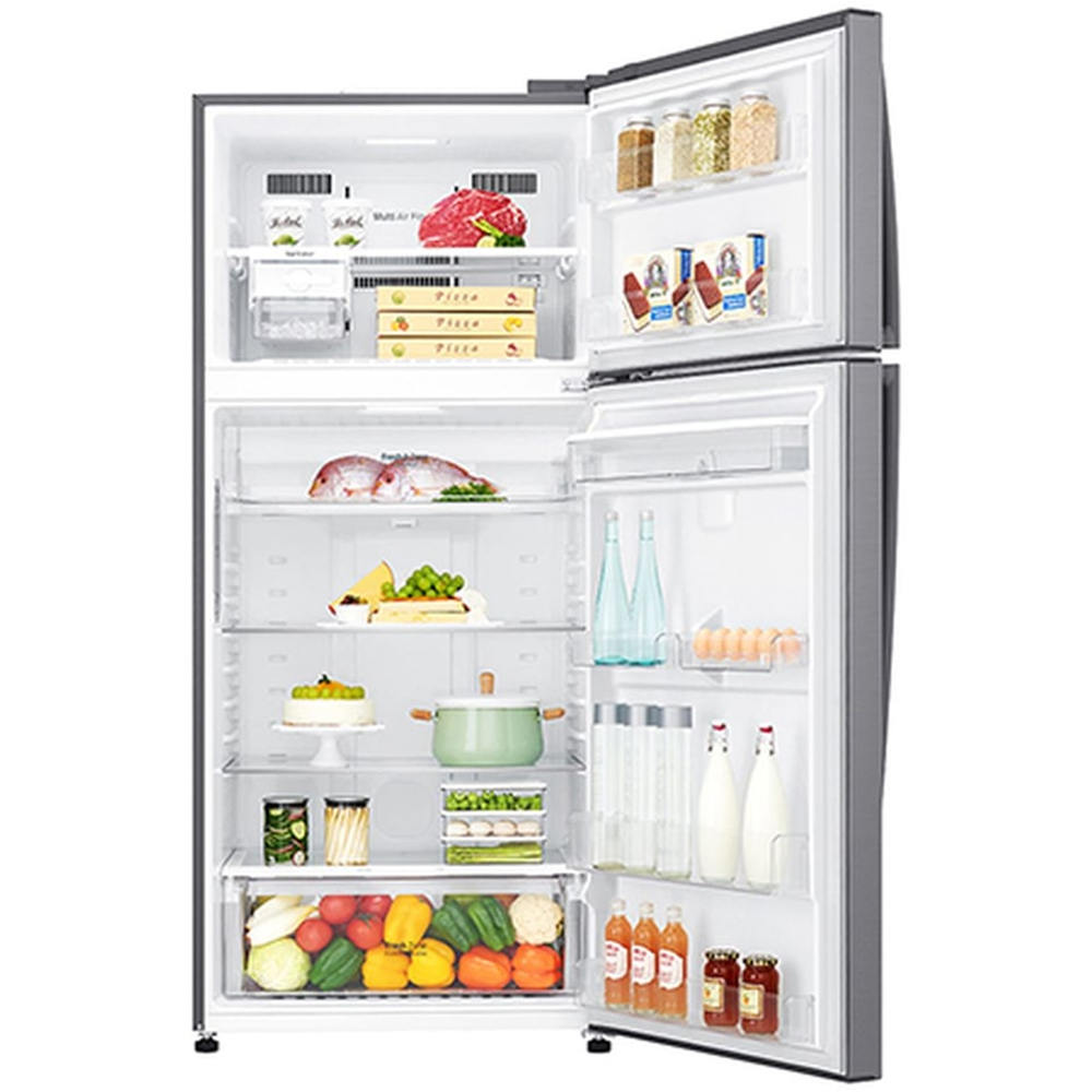 Frigider cu doua usi LG GTF744PZPED, No Frost, 509 l, H 180 cm, Clasa E, Dozator apa, argintiu