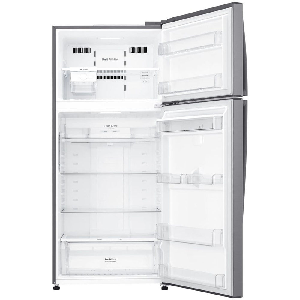 Frigider cu doua usi LG GTF744PZPED, No Frost, 509 l, H 180 cm, Clasa E, Dozator apa, argintiu