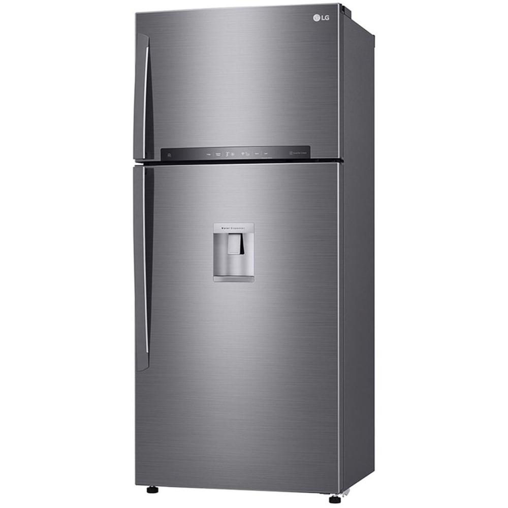 Frigider cu doua usi LG GTF744PZPED, No Frost, 509 l, H 180 cm, Clasa E, Dozator apa, argintiu