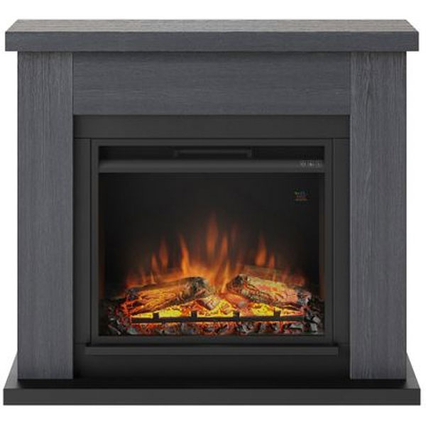 Semineu electric TAGU Frode Ash Grey, 1500W, Focar 3D, Telecomanda, Gri Cenusiu
