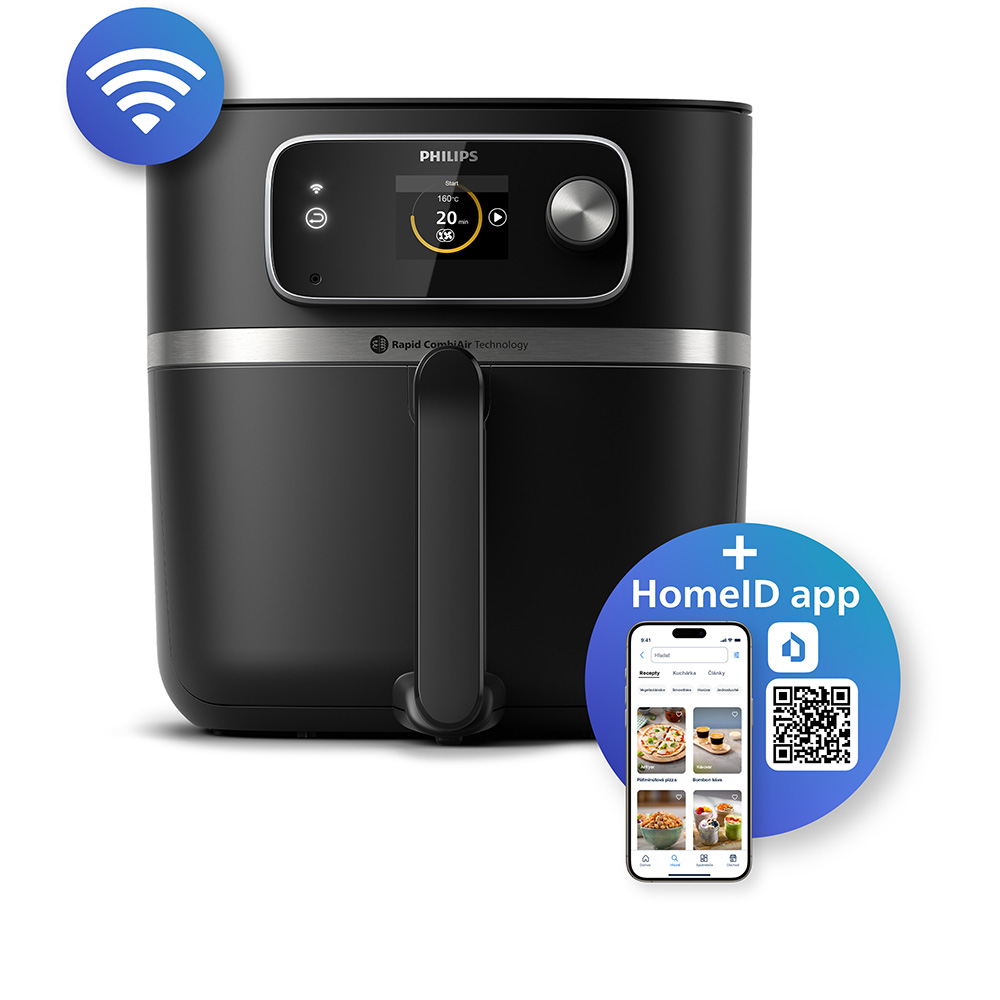 Friteuza cu aer cald PHILIPS Combi XXL HD9880/90, 2kg, 8.3l, 2200W, negru-argintiu