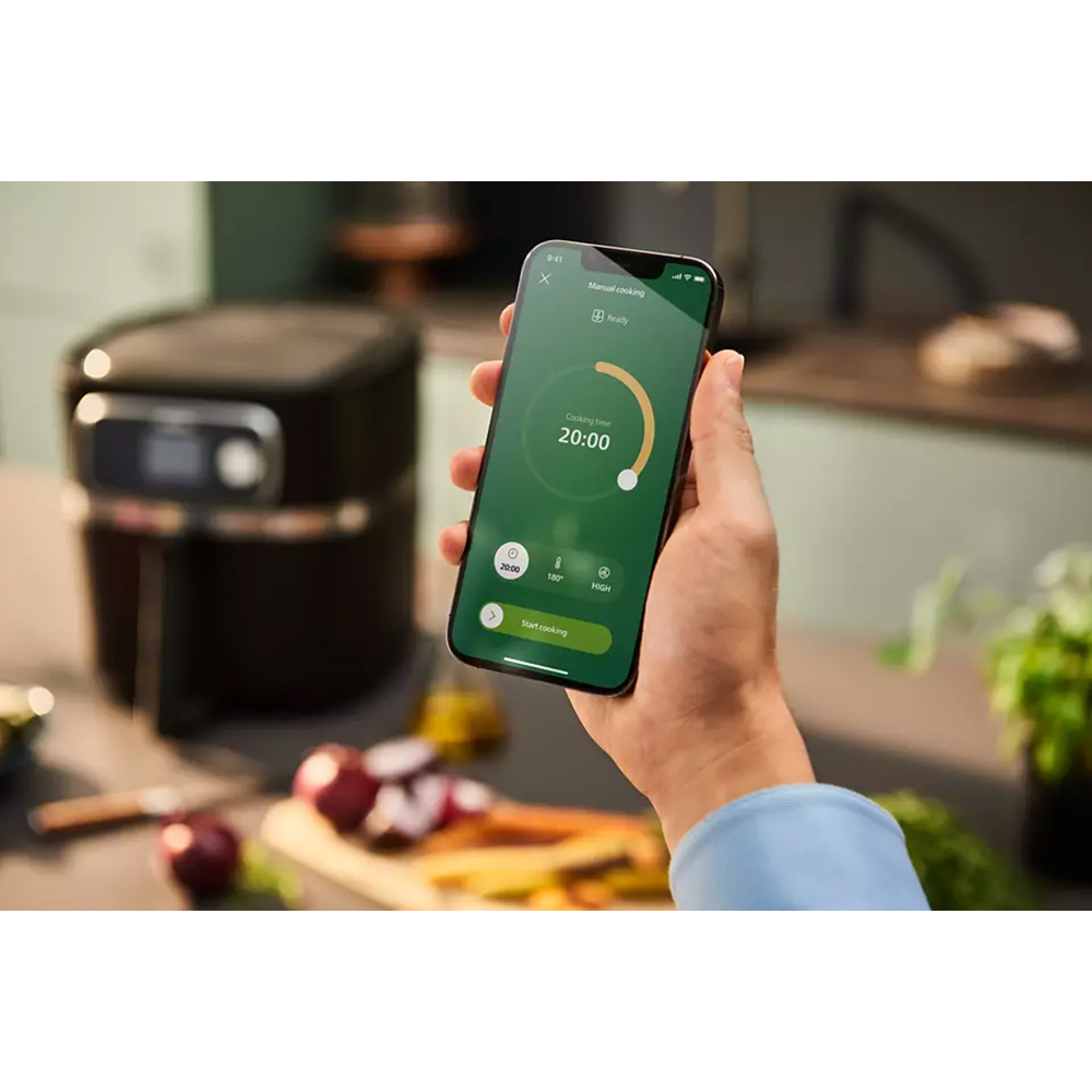 Friteuza cu aer cald PHILIPS Combi XXL HD9880/90, 2kg, 8.3l, 2200W, negru-argintiu