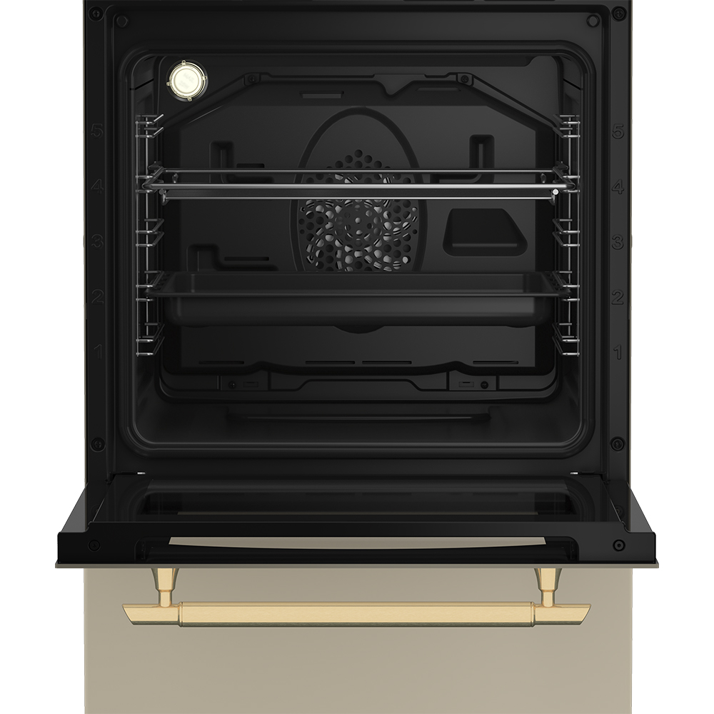 Aragaz BEKO FSE52135DCRSN, 4 arzatoare, Gaz + Electric, L 50 cm, Grill, crem