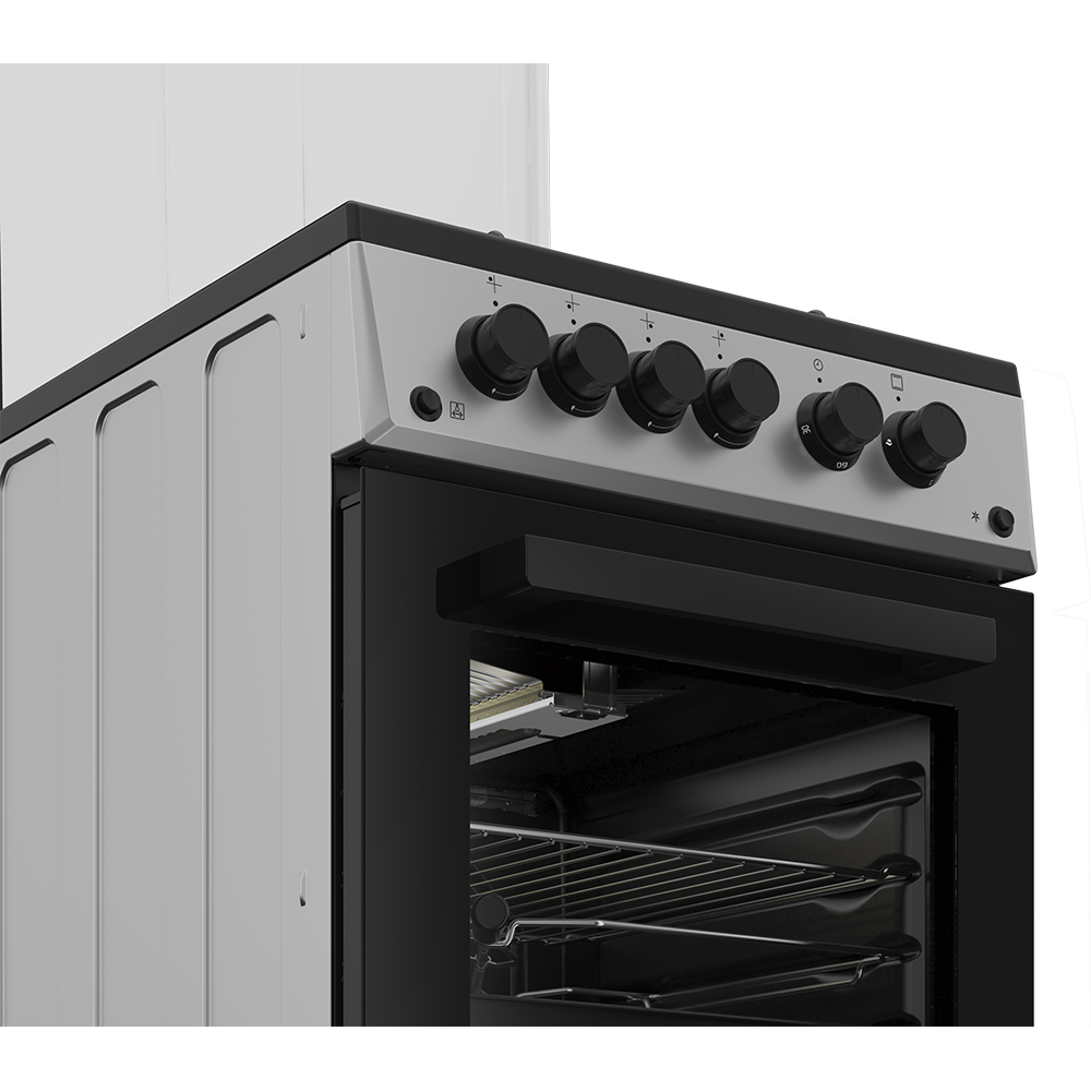 Aragaz BEKO FSGT52110DXON, 4 arzatoare, Gaz, L 50 cm, Grill, Rotisor, inox