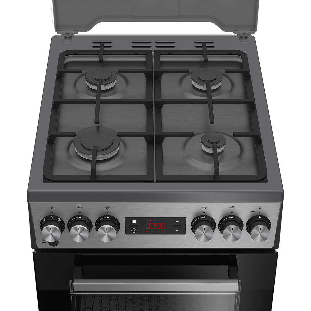 Aragaz BEKO FSM52331TXDSN, 4 arzatoare, Gaz + Electric, L 50 cm, Grill, inox