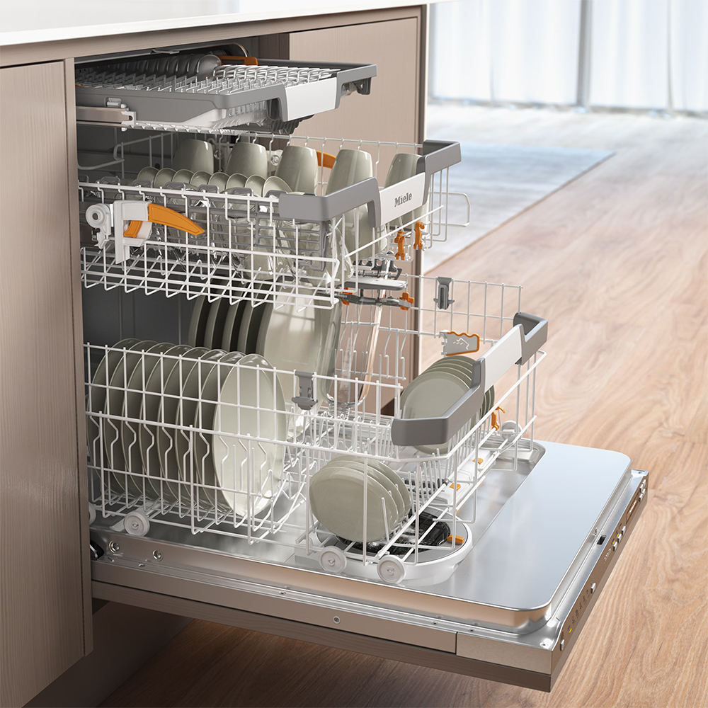 Masina de spalat vase incorporabila MIELE G 7080 SCVi AutoDos, 14 seturi, 5 programe, 60 cm, Clasa A, panou comanda inox