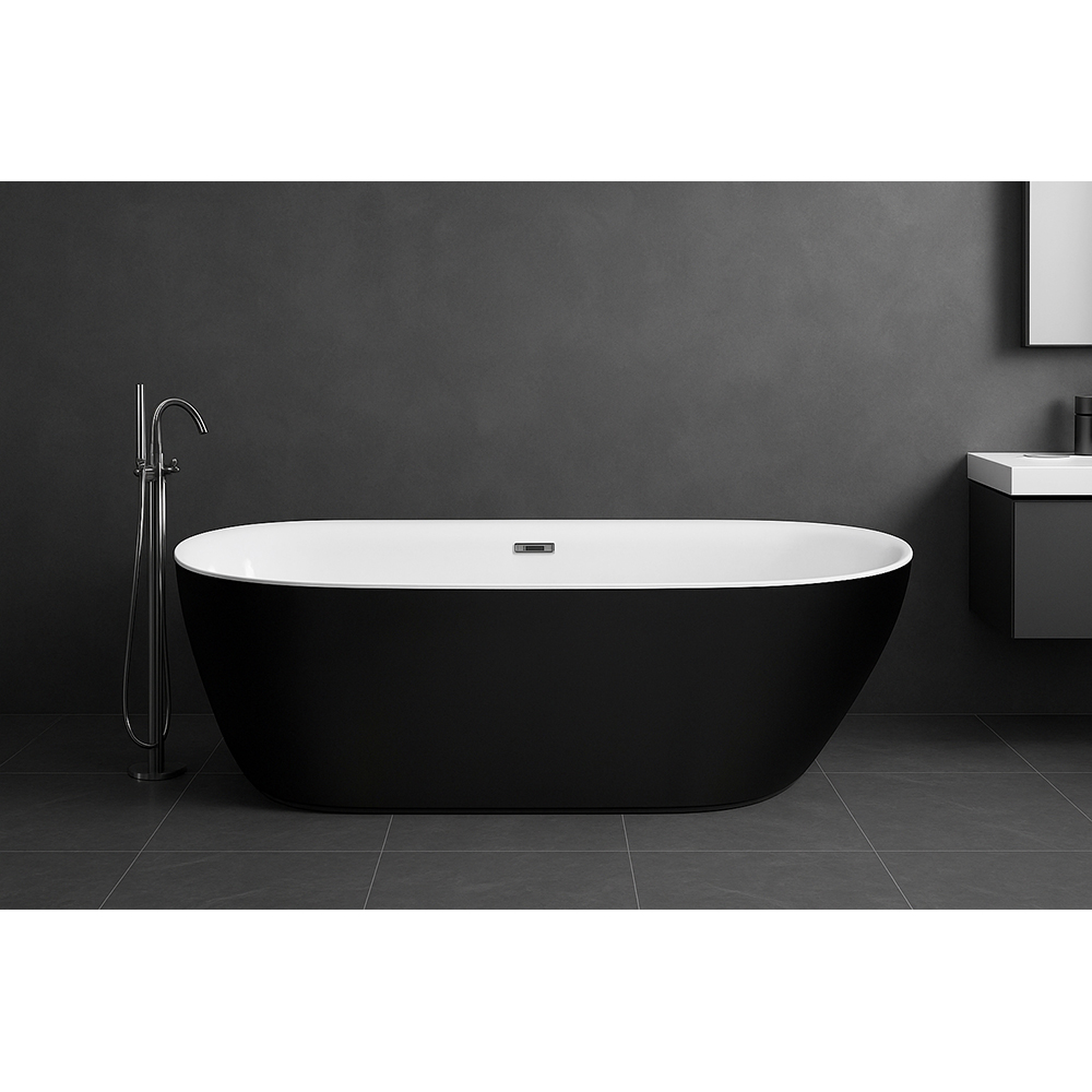 Cada baie freestanding SANOTECHNIK Sidney G9036, acril, 170 x 75 x 60 cm, negru
