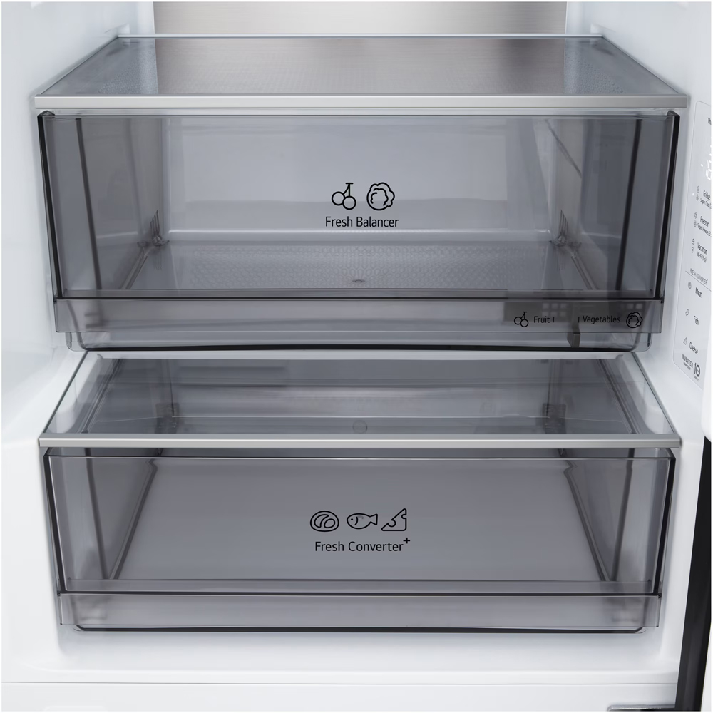 Combina frigorifica LG GBBS524CEV, No Frost, 375 l, H 203 cm, Clasa C, ThinQ, negru