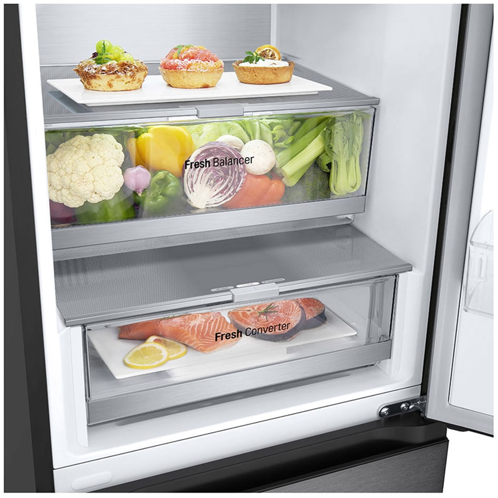 Combina frigorifica LG GBV7280AEV, No Frost, 387 l, H 203 cm, Clasa A, negru