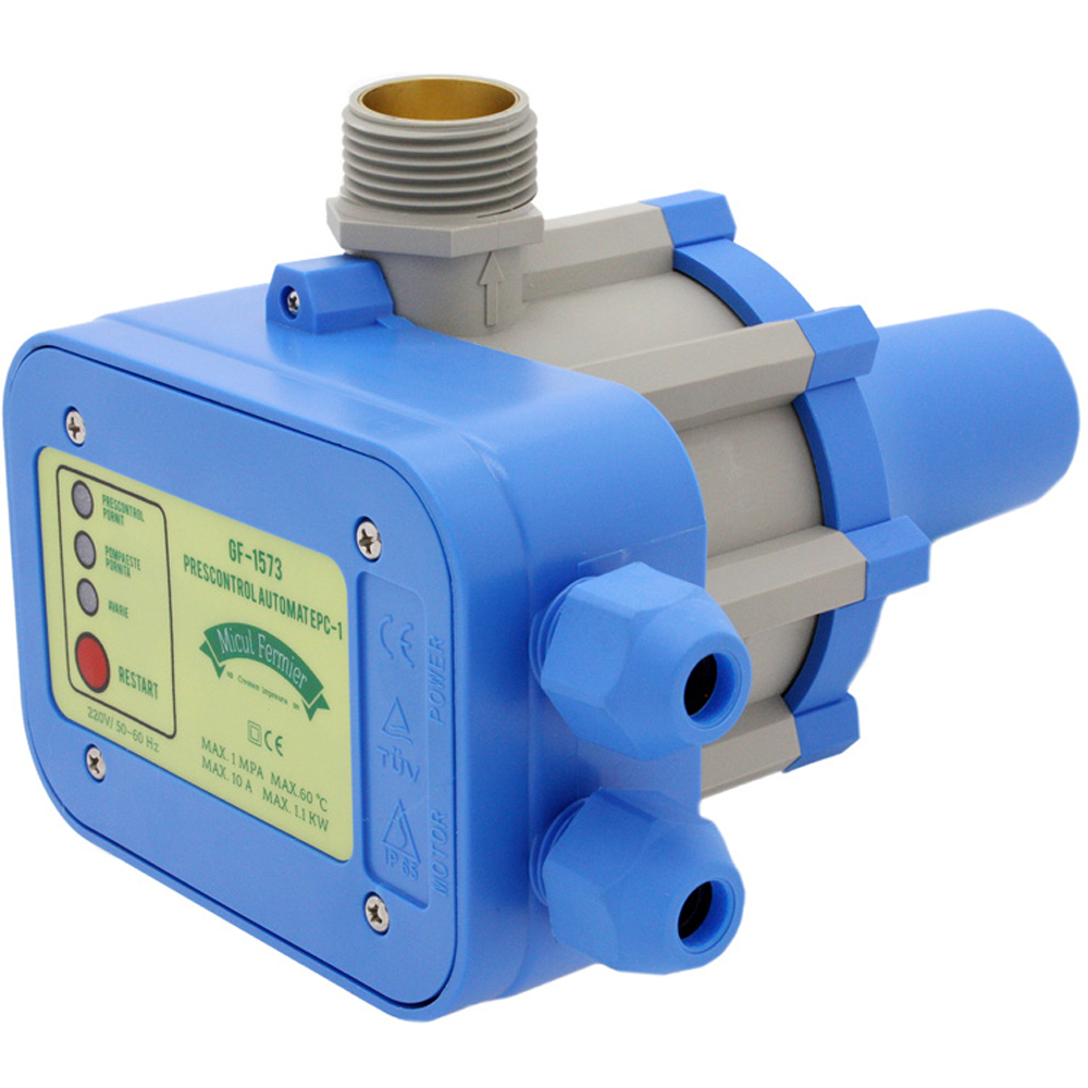 Presostat automat MICUL FERMIER M1 G01, racord 1", plastic, albastru