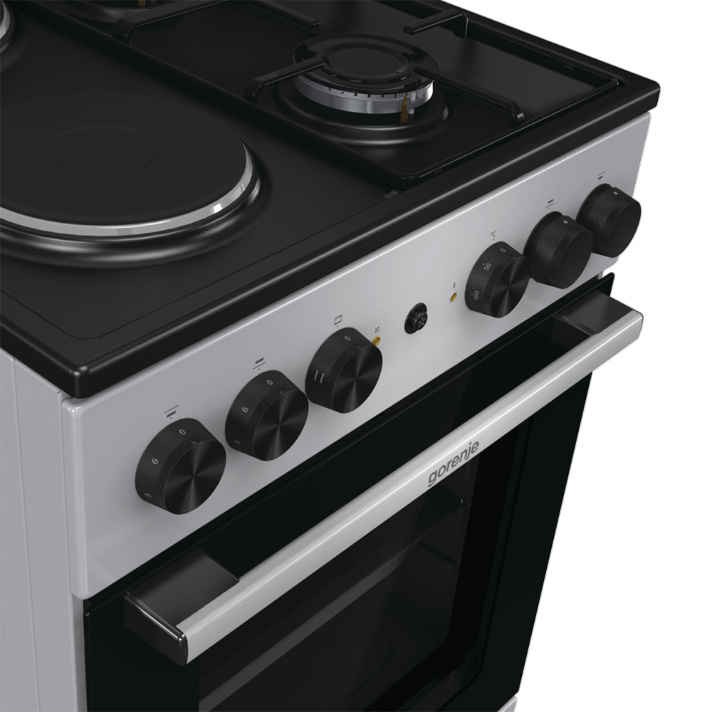 Aragaz GORENJE GK5A12SG, 4 arzatoare, Gaz + Electric, L 50 cm, gri