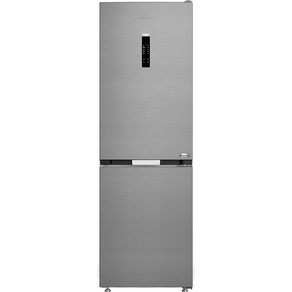 Combina frigorifica GRUNDIG GKPN46821X, No Frost, 316 l, H 186 cm, Clasa E, argintiu