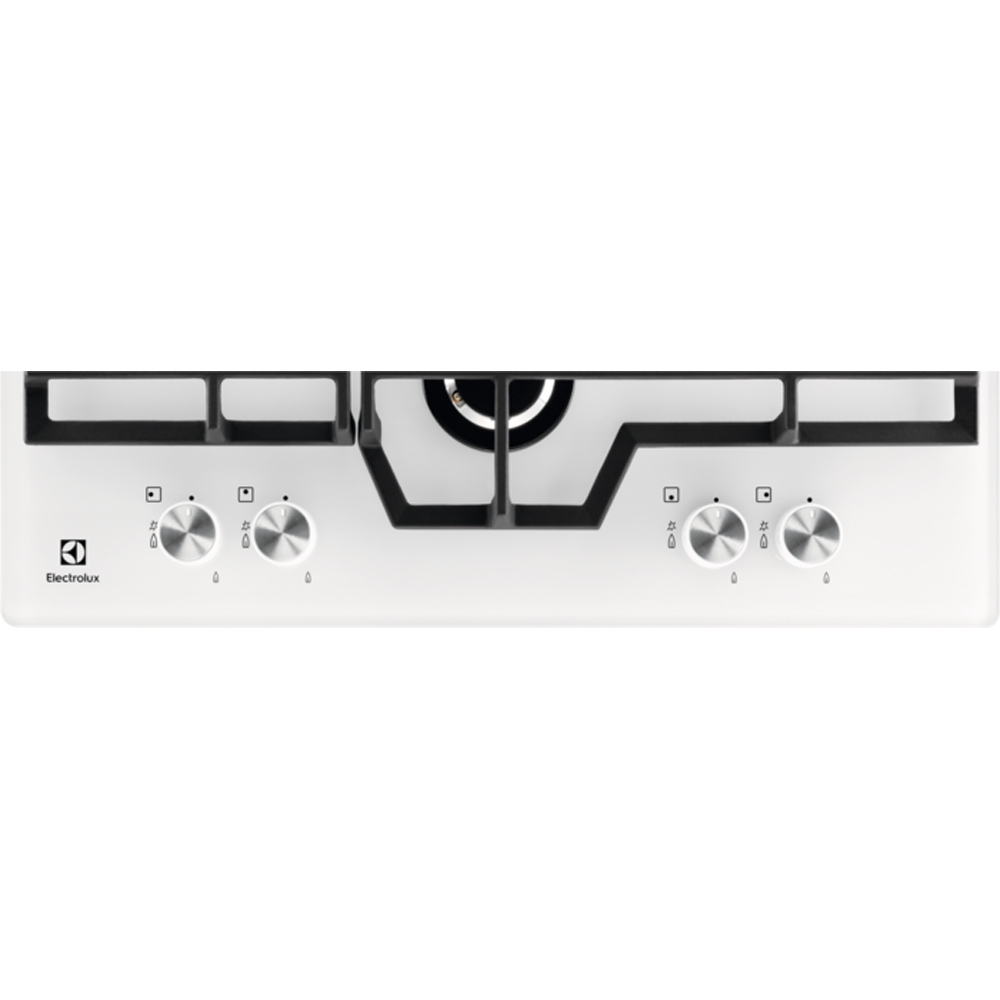 Plita incorporabila ELECTROLUX GME363NV, Gaz, 4 arzatoare, Wok, alb