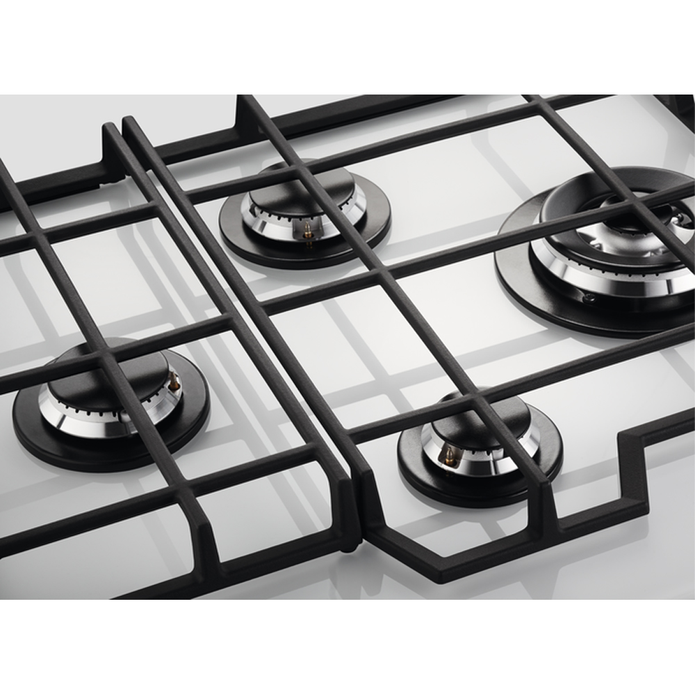 Plita incorporabila ELECTROLUX GME363NV, Gaz, 4 arzatoare, Wok, alb
