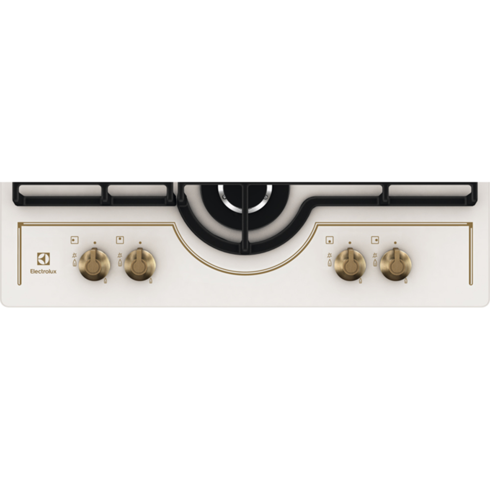 Plita incorporabila ELECTROLUX GPE363RBV, Gaz, 4 arzatoare, Wok, crem