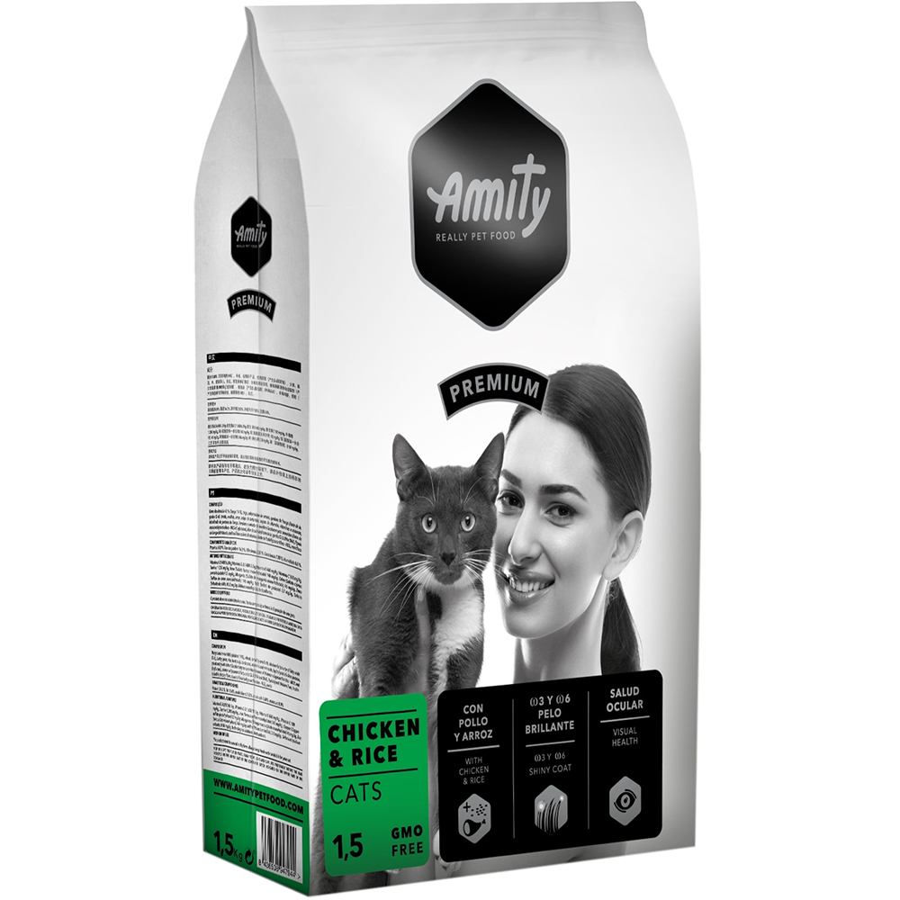 Hrana uscata pentru pisici AMITY Premium, Adult, Pui, 1.5 kg kg
