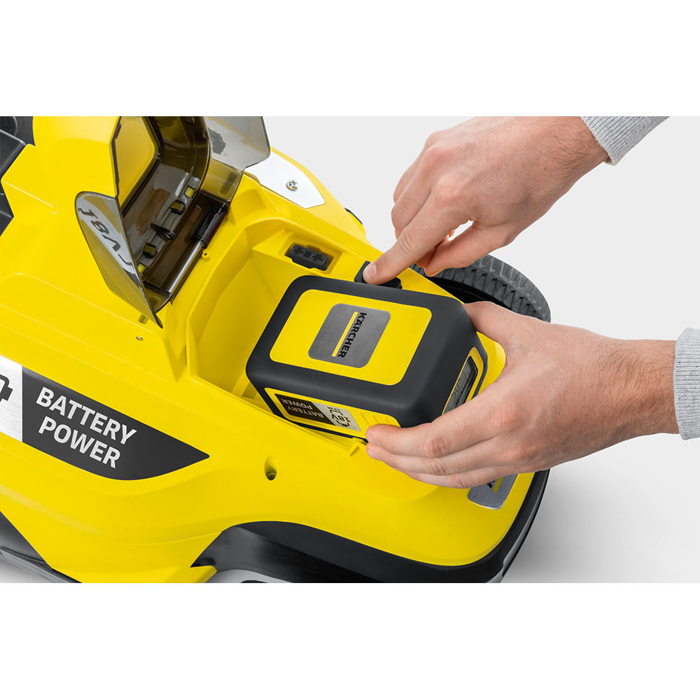 Masina de tuns iarba pe acumulator KARCHER LMO 18-36, Electrica, latime taiere 36 cm, cos 45L, galben