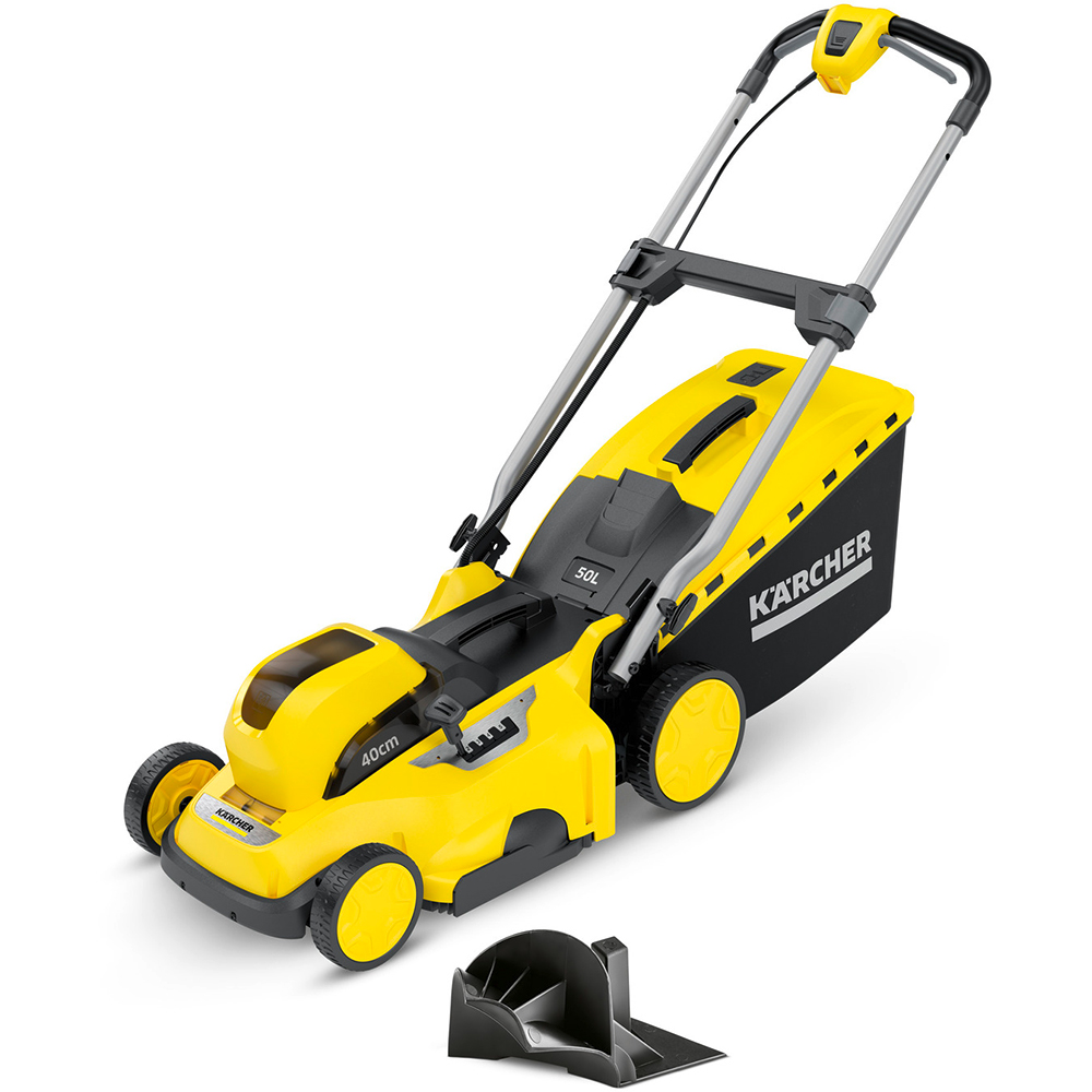 Masina de tuns iarba pe acumulator KARCHER LMO 36-40, Electrica, 5Ah, latime taiere 98 cm, cos 50L, galben