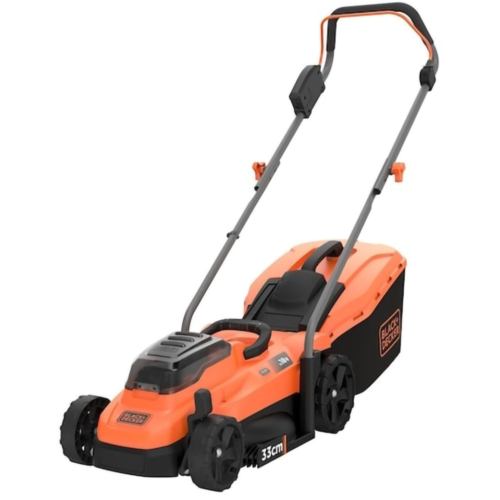 Masina de tuns iarba pe acumulator BLACK&DECKER BCMW3318L2, Electrica, latime taiere 33 cm, cos 3318L, negru-portocaliu