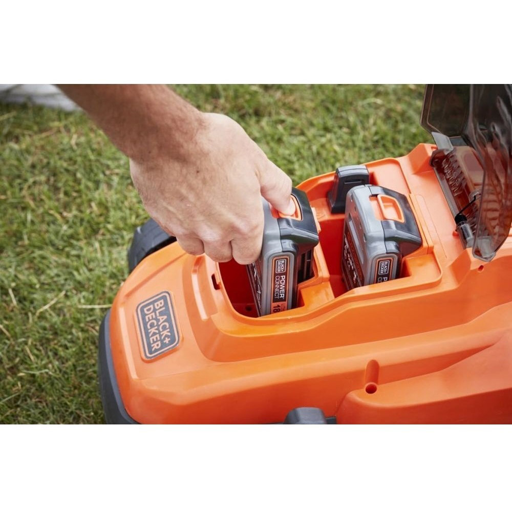 Masina de tuns iarba pe acumulator BLACK&DECKER BCMW3318L2, Electrica, latime taiere 33 cm, cos 3318L, negru-portocaliu