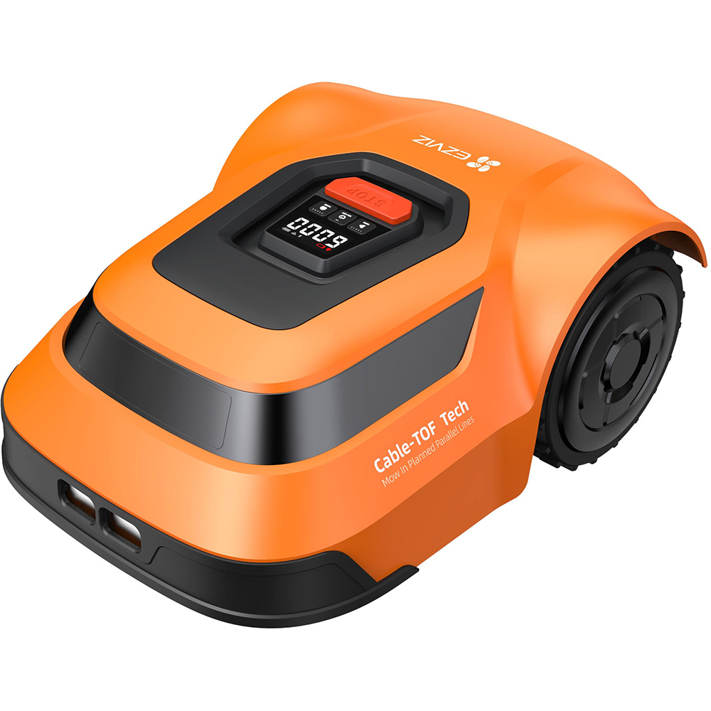 Robot de tuns iarba pe acumulator EZVIZ RM600, Electric, 2.5Ah, IPX6, latime taiere 20 cm, portocaliu