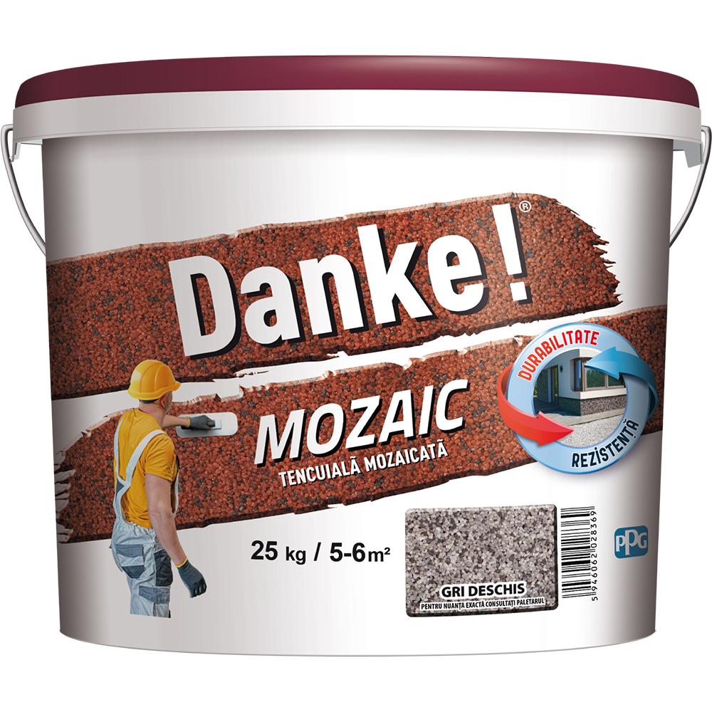Tencuiala Mozaic DANKE, gri deschis, 25 kg