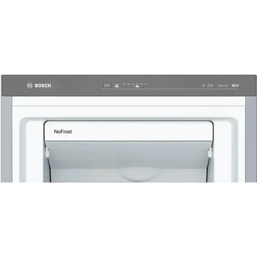 Congelator BOSCH GSN36VIEP, No Frost, 242 l, H 186 cm, Clasa E, inox