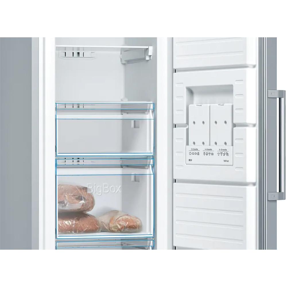 Congelator BOSCH GSN36VIEP, No Frost, 242 l, H 186 cm, Clasa E, inox