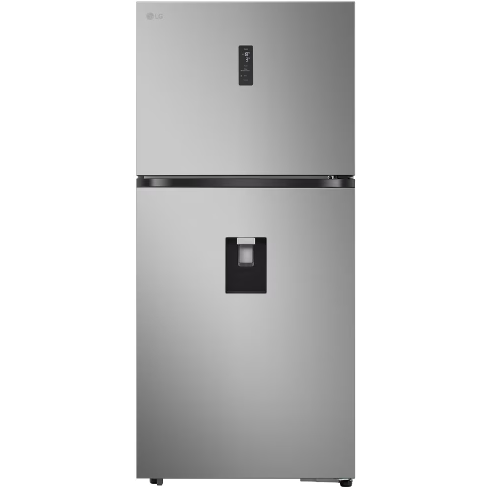 Frigider cu doua usi LG GTFV61PYBQD, No Frost, 609 l, H 186 cm, Clasa E, Dozator apa, ThinQ, argintiu