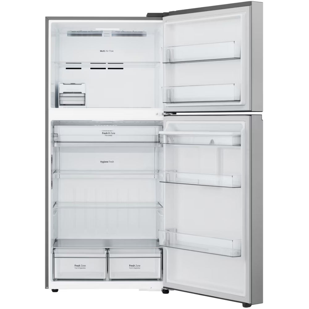 Frigider cu doua usi LG GTFV61PYBQD, No Frost, 609 l, H 186 cm, Clasa E, Dozator apa, ThinQ, argintiu